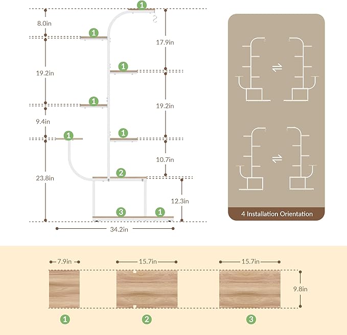 White Plant Stand, 7 Tier Tall Plant Shelf with Grow Light, Large Curve Shaped Lighted Plant Stand for Multiple Plants, Indoor Home Decor Display Rack