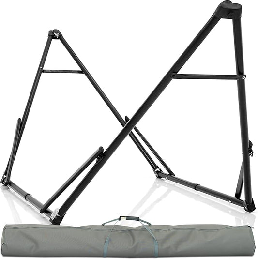 Tranquillo Unity Adjustable Hammock Stand, 800 lbs Capacity Steel Double Hammock Stand for 2 Persons, Premium Pre-Assembled Stand for Indoor Outdoor, Frame Black