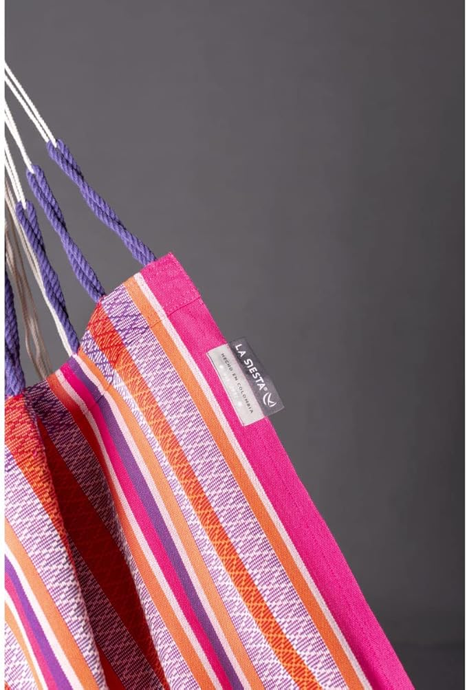 LA SIESTA - Large Comfort Habana Cotton Hammock - Indoor/Outdoor Swing Chair - Max 285 Lbs, Flamingo
