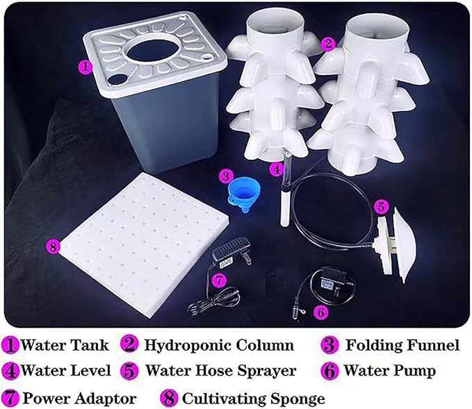 Hydroponics Growing System kit, 18 Pods Vertical Hydroponic Tower for Smart Indoor Home Gardening Lovers Hydroponic Germination Kit