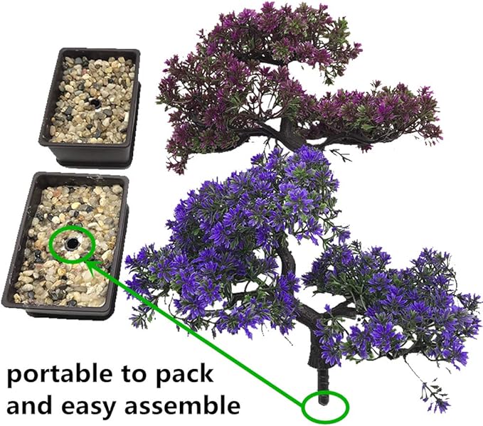 Artificial Bonsai Tree-Fake Plant in Pot Artificial Plants,Faux Bonsai Japanese Pine Bonsai Artificial Plants for Home Decor Indoor,Office/Windowsill/Yard,Desktop Display, Zen Garden Décor