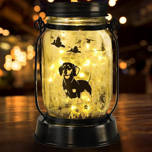 kyoryuger Dachshund Dog Solar Lanterns, Gifts for Women/Men, Weiner Dog Mom Gifts, Unique Birthday Gifts for Dachshund Lover, Garden Decoration Outside for Yard, Patio,Backyard,Porch