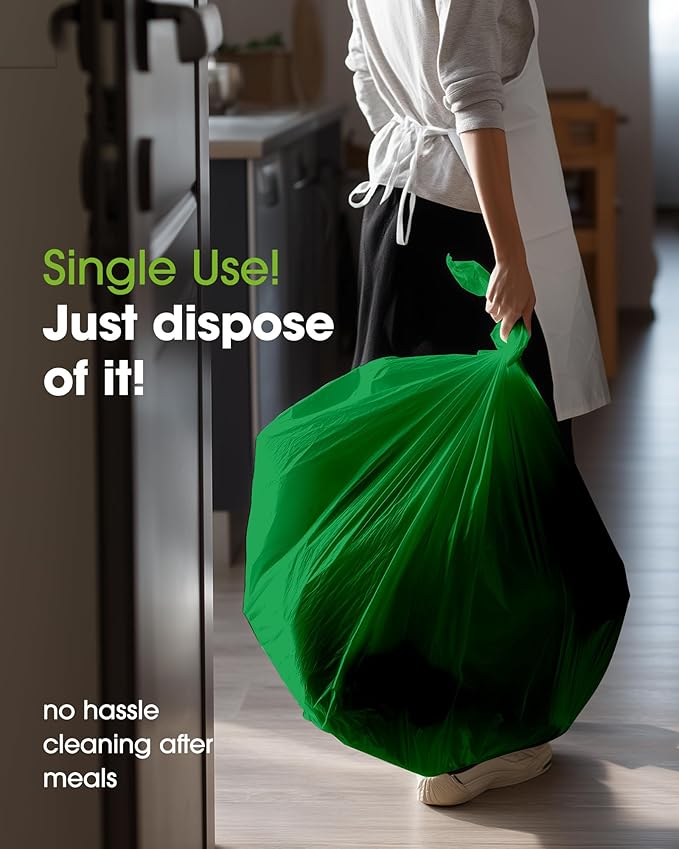 Pureegg Plastic Table Cloth Disposable 8 Pack, 54 x 108 Inch Table Cloths, St Patricks Day, Christmas Decorations, Tablecloths, Rectangle, Forest, Emerald, Plastic Cover, Leakproof & Sturdy, Green