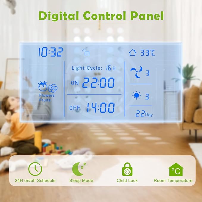 Indoor Gardening 17 Pods Hydroponics Growing System Kit Smart Lighting Setting, Herb Garden Planter with Full Spectrum Grow Light Provides Year Round Harvest - Black