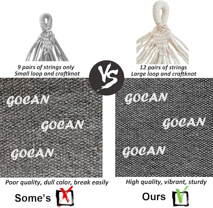 Double Hammock 2 Person Extra Large 220x150cm Total Length 330cm Load 500lb Canvas Cotton Hammock for Patio Porch Garden Backyard Lounging Outdoor and Indoor with Removable Spreader bar