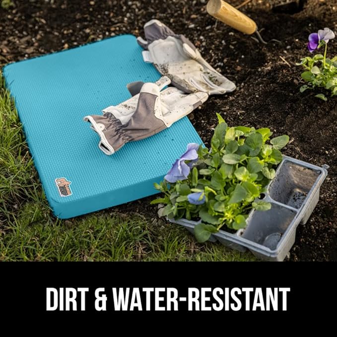 GORILLA GRIP Extra Thick Patent Pending Garden Kneeling Pad, 17.5 x 11 Inch Supportive Soft Foam Knee Cushioning for Gardening, Water Resistant, Bathing Baby, Working Supplies Lightweight, Turquoise
