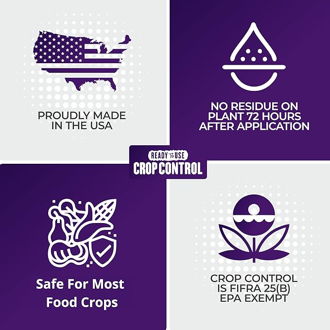 Trifecta Crop Control Insecticidal Soap for Plants | All Natural Fungicide for Plants | Spider Mite Killer Indoor Plants, Food Safe Commercial Grade Pesticide, Herbicide, Spider Mites Spray for Plants