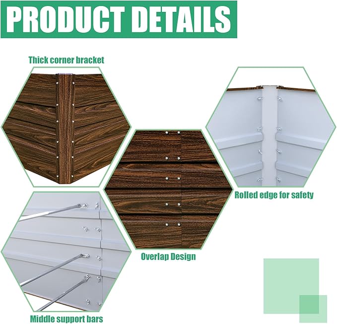 SnugNiture Galvanized Raised Garden Bed 6x3x2FT Outdoor Large Metal Planter Box Steel Kit for Planting Vegetables, Flowers