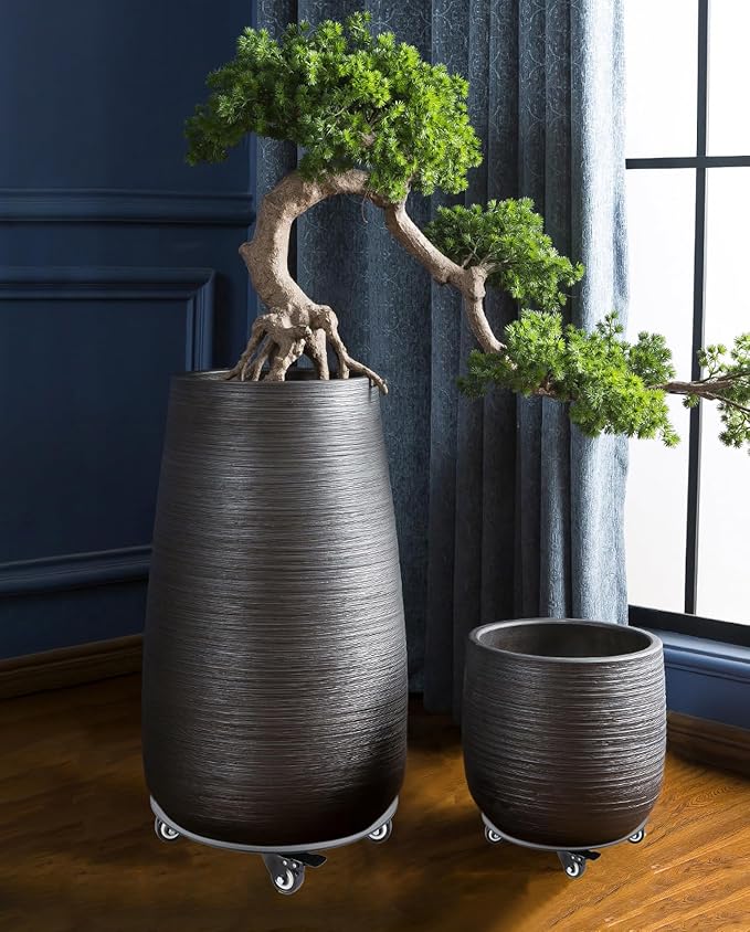 Plant Stand with Wheels,3.0mm Thick Aluminum Alloy Plant Caddy with Wheels Heavy Duty, Rolling Plant Stand Holds 12 Inch and 500lbs(Black)