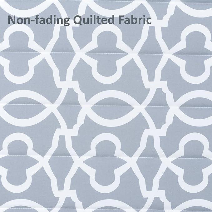 SUNCREAT Double Quilted Hammock with Hardwood Spreader Bar, Extra Large Soft Pillow, Heavy Duty 2 Person Hammock for Indoor, Outdoor, Grey Pattern