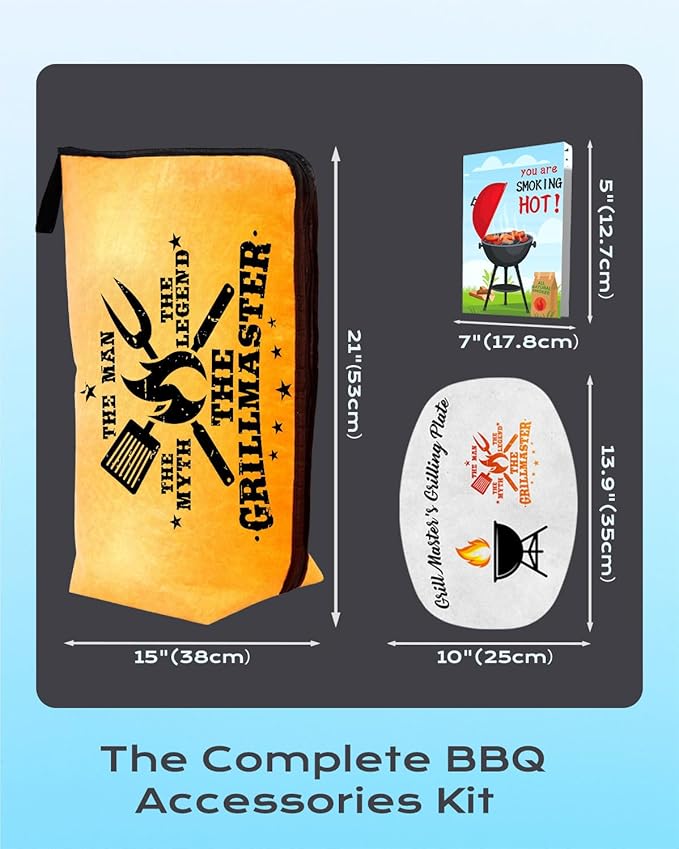 Smoker Accessories BBQ Blanket & Tray Grill Master Gifts for Husband, Unique Christmas & Birthday Outdoor Barbecue Accessories Tools Set for Resting Meat Grilling Gifts for Grandpa