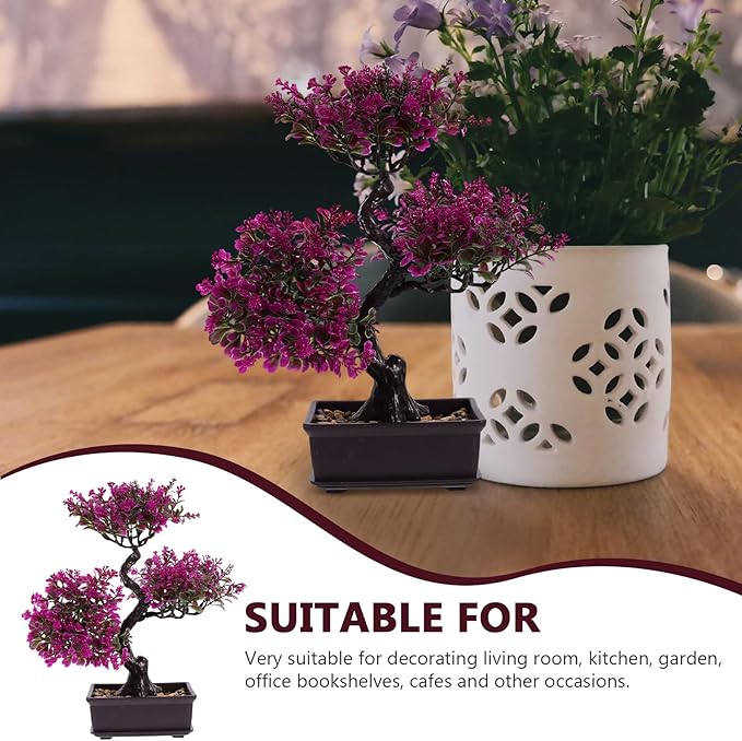 Cabilock Artificial Bonsai Tree, Small Fake Potted Bonsai Plants Decoration, Simulation Faux Greenery Plants Decor, Desktop Realistic Welcoming Pine Ornament for Home Office Entryway Chests Decor