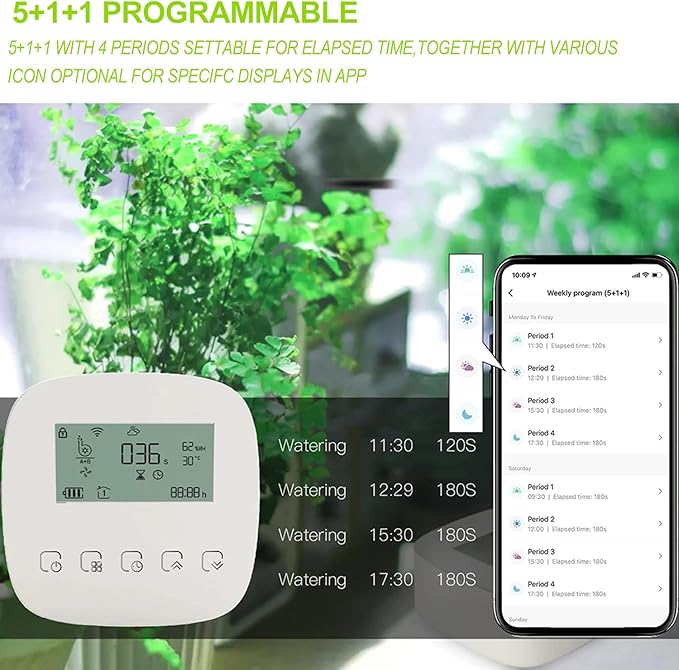 Smart Automatic Plant Watering System - Plant Watering Devices for 20 Potted Plants，Auto Drip Irrigation System Programmable Timer & Compatible with Alexa