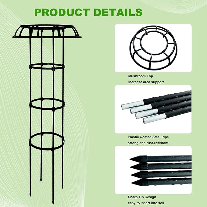 4.4 Feet Garden Trellis for Climbing Plants, Sturdy Plant Support Trellis for Flowers Vegetable Fruits Vines Indoor Outdoor