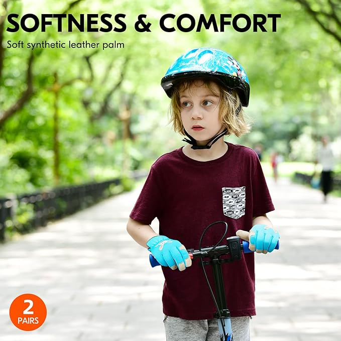 Vgo... 2Pairs Age 6-7 Kids Gardening, Lawning, Working Gloves(Size L, 2Colors, KID-SL7362)