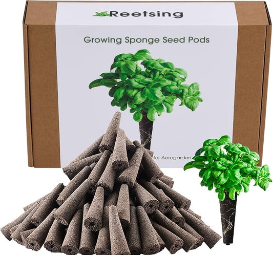 100 Pack Hydroponics Sponge,Replacementpre-Grow Sponges,Hydroponics Growing System Kit Compatible with Aerogarden sponges,Supplement pods for hydroponic Indoor Garden Growing System