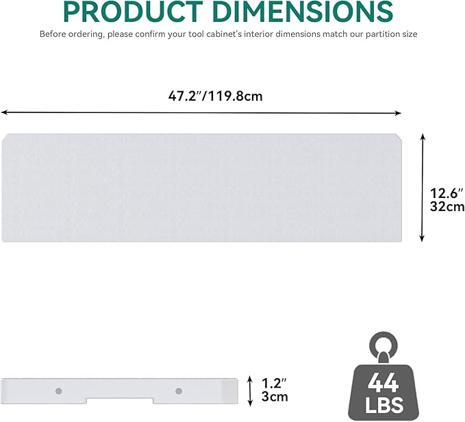 YITAHOME Resin Storage Shed Shelves for 35 Cuft Horizontal Storage Sheds, 47 in x 12.6 in Waterproof Rack with 8 Screws for 4x2.5 Ft Horizontal Garden Storage Accessories, Easy Assembly, 2PCS, Gray