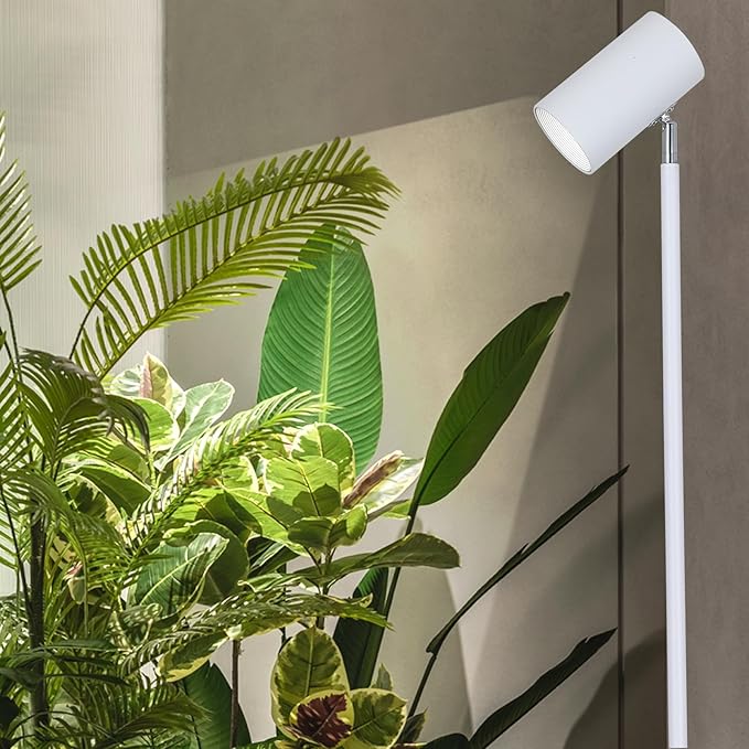 HMVPL 40W Grow Lights Stand for Indoor Plants Full Spectrum, Standing Plant Light for Indoor Growing with COB Plant Light Bulb, 4/8/12H Timer, Tall Growth Floor Lamp for Large Plant (6 Level Height)