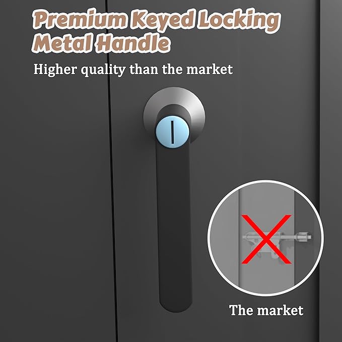 MUPATER 6 x 10 ft Outdoor Storage Shed,Galvanized Metal Shed Storage House with Lockable Door and Vents for Garden,Patio, Backyard, Grey