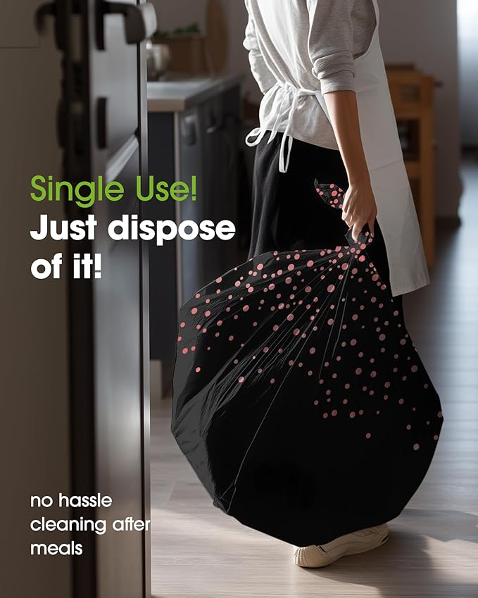 Pureegg Plastic Table Cloth Disposable 8 Pack, 54 x 108 Inch Table Cloths, Graduation Decorations of 2025, Graduation Tablecloths, Rectangle, Plastic Cover, Leakproof & Sturdy, Black and Rose Gold