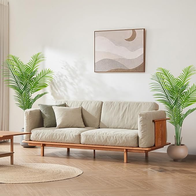 ANTING 4FT Artificial Areca Palm Plant - Large Fake Tall Artificial Tree Indoor - Realistic Green Silk Plant - Perfect for Any for Home Room Decor 2Pack