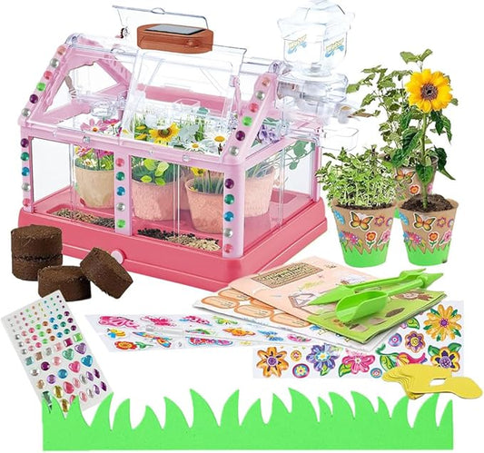 Kids Plant Growing Kit: Terrarium Kit for Kids,Science STEM Toy & Craft Growing Kits for Ages 4-8 Birthday Easter Gifts for Girls 4, 5, 6, 7, 8, Year Old - Gardening Set Toys