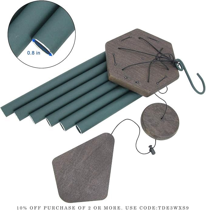 Large Wind Chimes for Outside, 30" Aluminium Wind Chime with Wind Catcher, Outdoor Garden Patio Decoration Windchimes, Classic Zen Gift for Men and Women Green