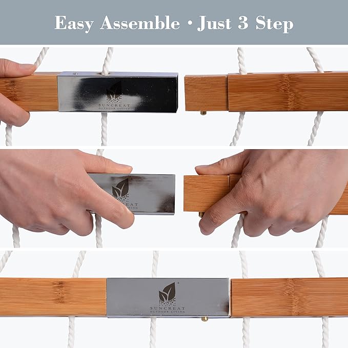 SUNCREAT Tree Hammocks for Outside, Portable Hammocks with Carrying Bag, Gray Pattern