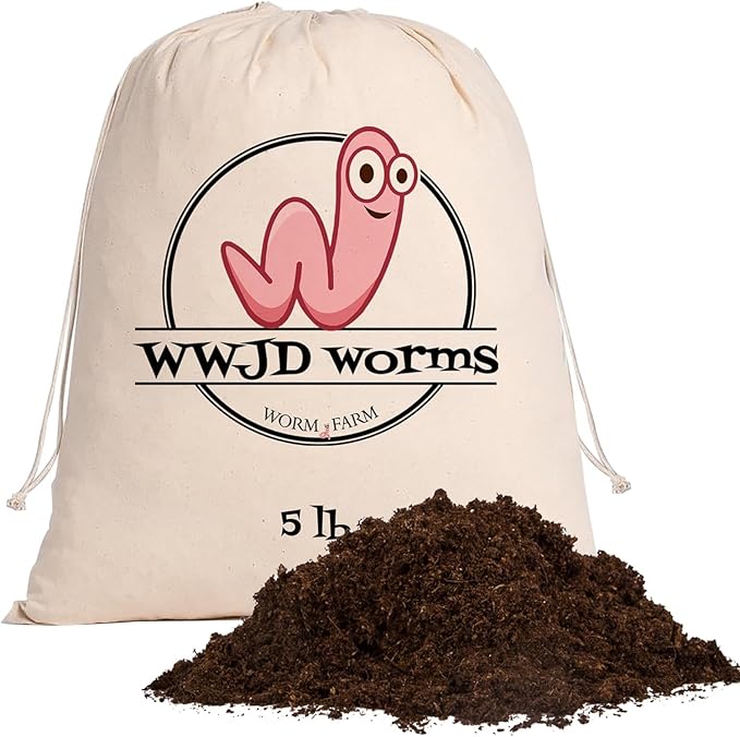 5lb Worm Bedding for Nightcrawlers and Red Wigglers (Worms Not Included) - Vermicompost Bin Worm Bedding - Earthworm Food for Organic Potting Soil Gardening Mix
