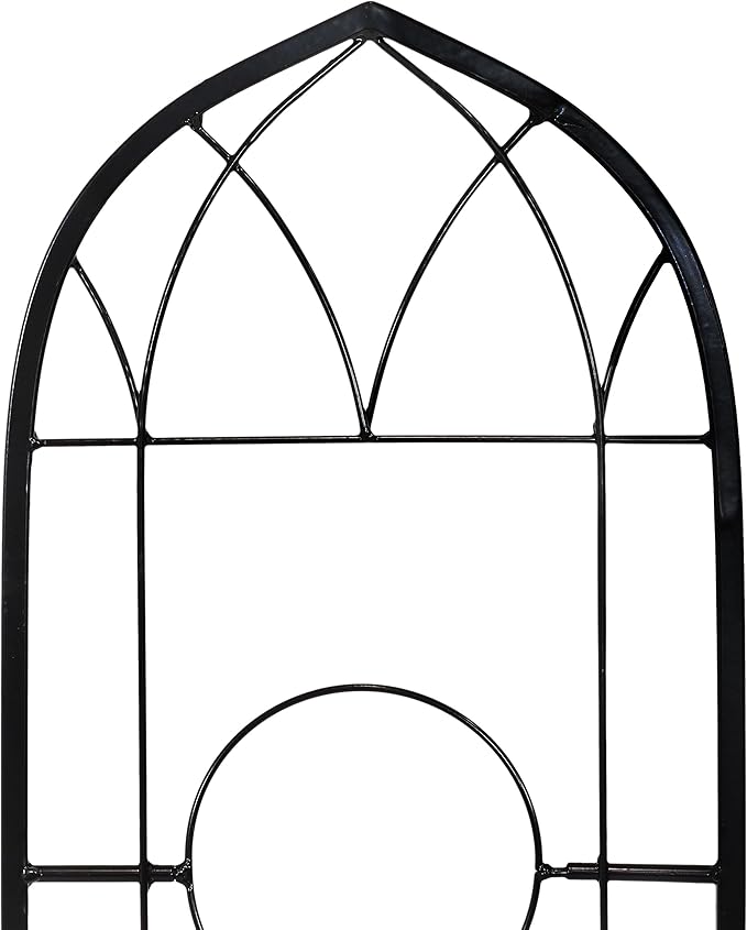 Sunnydaze Steel 2-Piece Arched Garden Trellis for Climbing Plants with 3 Folding Flowerpot Supports - 48-Inch