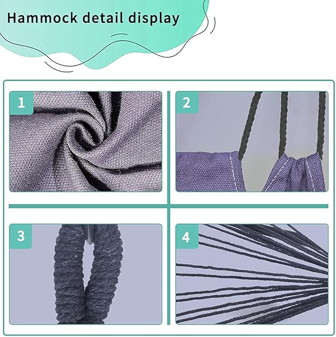 YUCAN Hammock Chair Stand with Hanging Swing Chair Included,Weather Resistant and Saving Space Stand Max 450 Lbs, Quality Cotton Weave Wrap Whole,Suitable for Indoor Outdoor Patio Yard（Grey） Patented