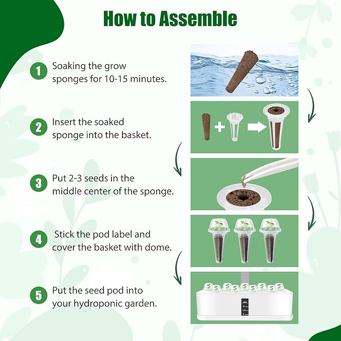 Basil Seed Pods for All Hydroponics Growing Systems, 12 Pods Herb Kit with 400+ Seeds of Thai Basil, Grow Your Own Herb Garden at Home