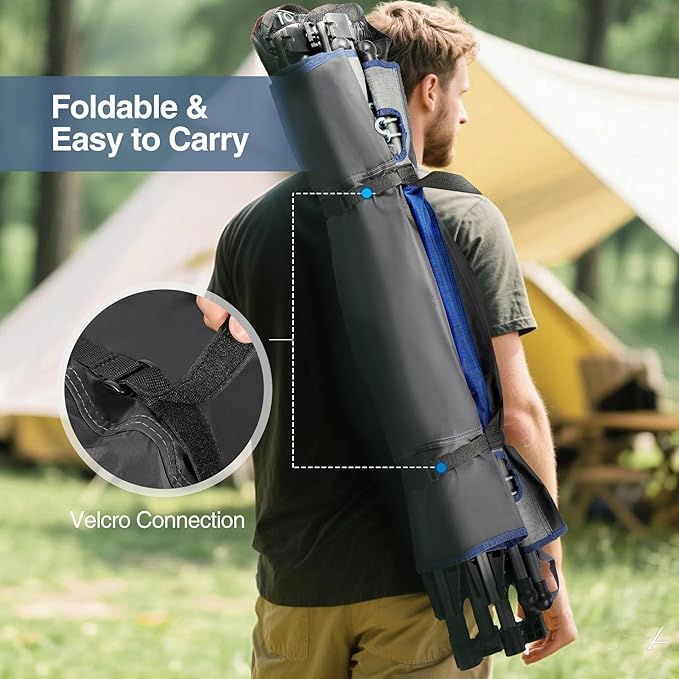 RedSwing Portable Folding Hammock with Stand,Fold Up Hammock with Removable Canopy,Pillow and Storage Net,Foldable Camping Hammock for Adults for Outdoor,Backyard,Beach,Garden,Lawn