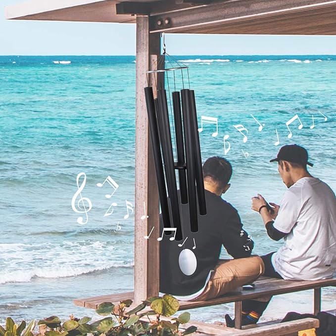 Taman Large Wind Chimes, 66” Wind Chimes for Outside Deep Tone Memorial Sympathy with 6 Tuned Tubes Gifts for Patio Balcony Garden Yard Home Decor