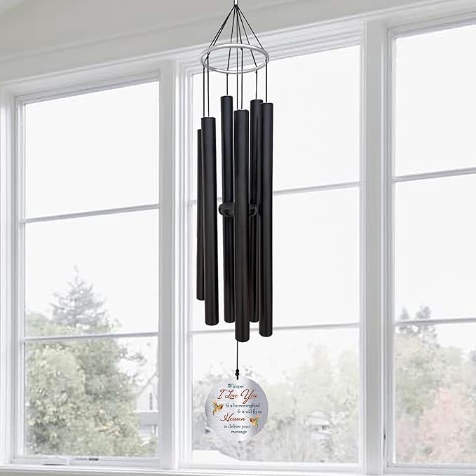 Personalized 36" Bereavement Wind Chimes for Outside, Memorial Gift in Remembrance of a Loved One, Sympathy Gift for Loss of Mother Father Husband, Garden Patio Decor