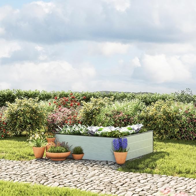 HALFSIZE 1.3 ft Tall Raised Garden Bed (3.9'W x 3.9'L), Anodized Aluminum