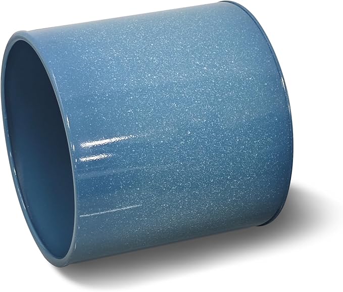 ARNIS Modern Plant Pots, Set of 2 Large Planters with Stand, Decorative Planters, Metal Pots with Drainage Holes for Living Room, Office, Garden or Balcony, 8.25 &10.5 Inch, Blue