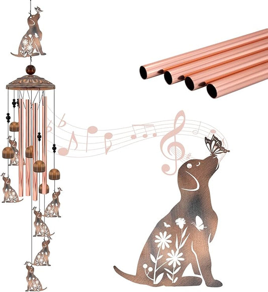 Dog Wind Chimes for Outside, 35‘’ Metal Dog WindChimes Gifts for Women/Men, Decoration for Outdoor, Home, Garden, Patio, Backyard