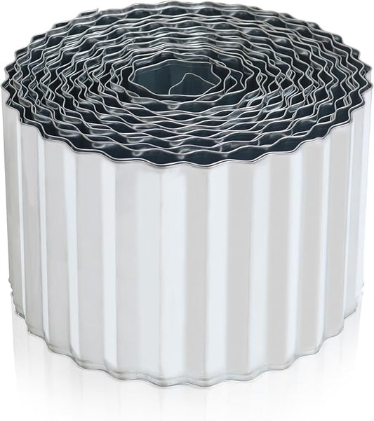 Metal Corrugated Garden Edging, 6" x 50Ft Landscape Edging Border for Garden and Flower Bed, Garden Edging Border for Landscaping, Lawn and Yard, Silvery