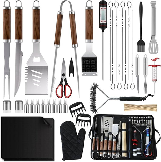 137PCS Griddle Accessories Kit for Blackstone– Stainless Steel Grill Tools for Outdoor Grill with Carrying Bag, Meat Thermometer, Grill Mats for Camping, Backyard & Gifts, BBQ Utensils for Men Women