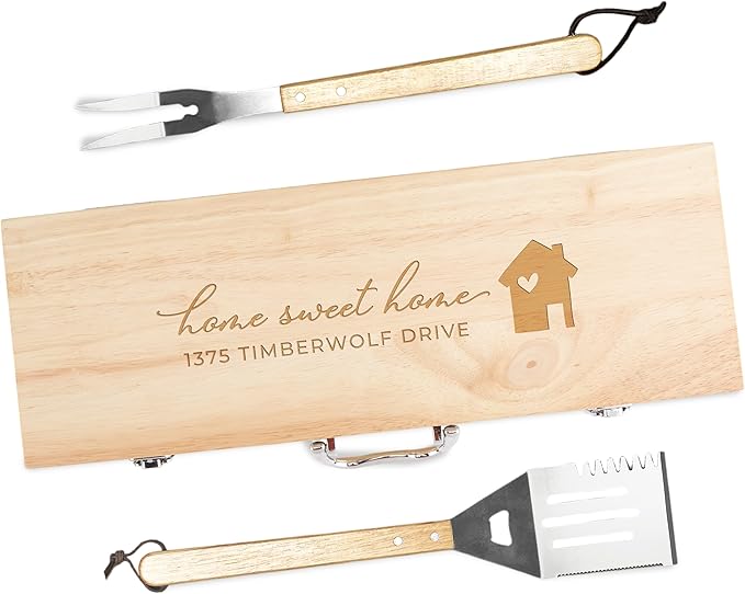 Personalized Grill Set for Housewarming Gifts for Couple & Family, New Homeowners, Barbeque Grill, 11 pc Grill Accessories, BBQ Grill, Realtor Closting Gifts, New Apartment Gifts, New Home Gifts