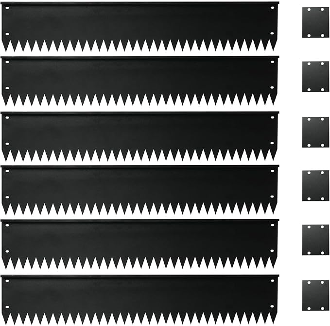 Steel Garden Edging with Top Bending Protection Metal Lanscape Edging Steel Lawn Edging 40 inch Strips, 6 inch Depth 90 Degree Bend for Garden,Lawn,Backyard, 6 Pack (6 inch-90 Degree Bend, Black)