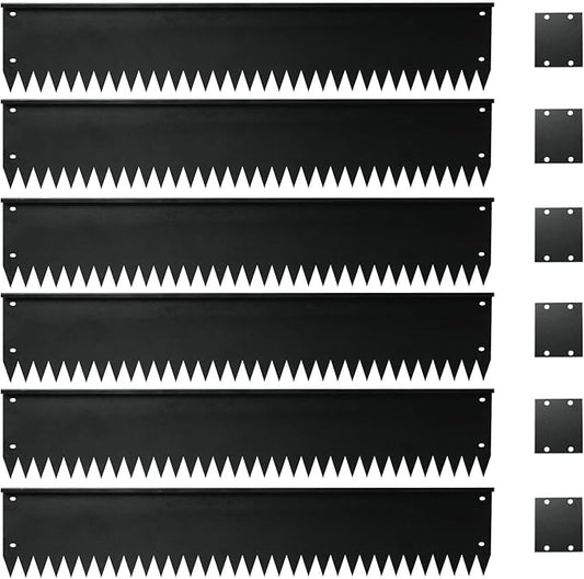 Steel Garden Edging with Top Bending Protection Metal Lanscape Edging Steel Lawn Edging 40 inch Strips, 6 inch Depth 90 Degree Bend for Garden,Lawn,Backyard, 6 Pack (6 inch-90 Degree Bend, Black)
