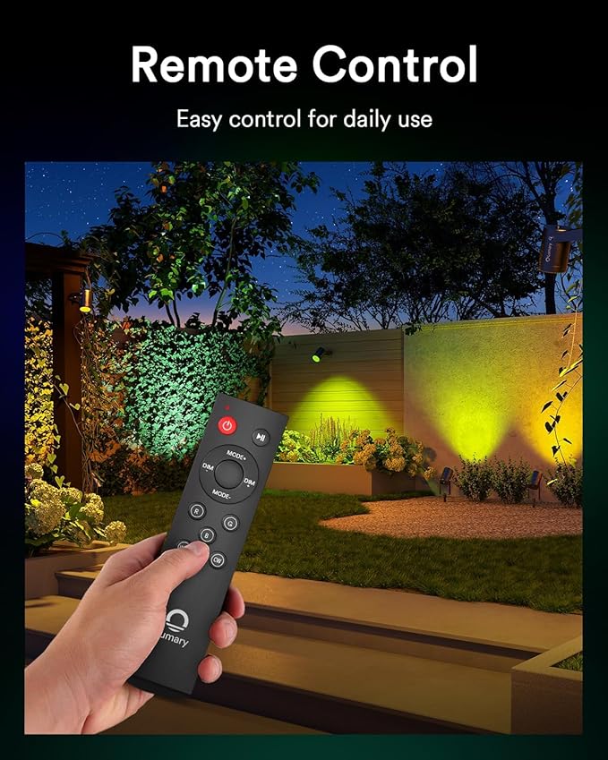 Lumary Smart Landscape Lights Pro 500LM, 6 Pack Color Changing Landscape Spotlights IP65 Waterproof, RGBAICW Low Voltage Outdoor Lights for Garden Yard and Pathway, APP/Remote/Voice Control, 65FT