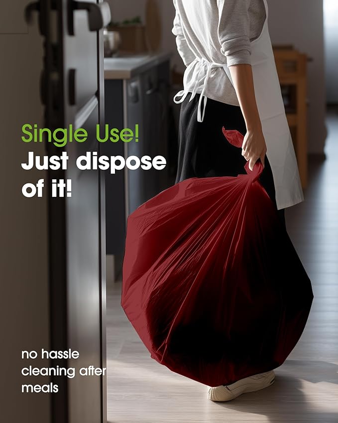 Pureegg Plastic Table Cloth Disposable 8 Pack, 54 x 108 Inch Table Cloths, Party, Thanksgiving Decorations, Harvest, Fall Tablecloths, Rectangle, Maroon Plastic Cover, Leakproof & Sturdy, Burgundy