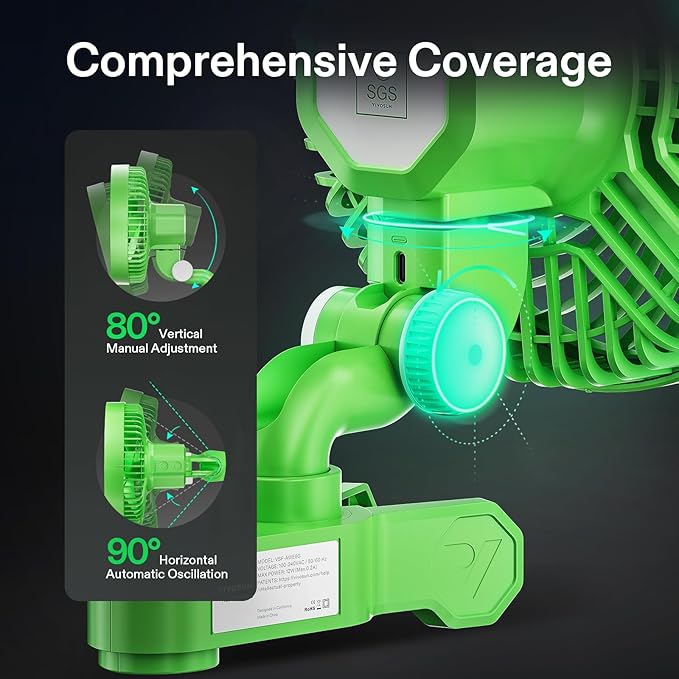 VIVOSUN 2-Pack AeroWave E6 Grow Tent Fan 6”, EC Motor, Smart Wifi Control, US Patented Auto Oscillating Clip fan, Weatherproof IP-54, Strong Airflow but Quiet for Hydroponic Ventilation Circulation