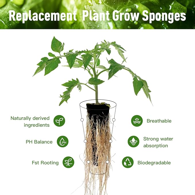 125 pcs Hydroponic Seed Pod Kit – Compatible with AeroGarden, iDOO Indoor Hydroponic Growing Systems. Includes: 50 Sponges, 50 Labels, 12 Baskets, 12 Clear Propagation Domes, +1 Plastic Tweezers