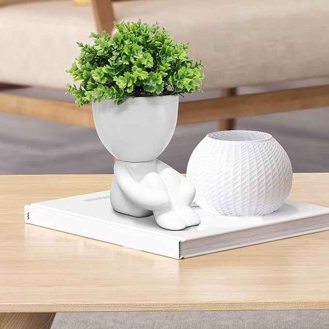 Zerzsy Cute Fake Plants,Home Bedroom Bathroom Office Shelf Office Wall Room Farmhouse Decor Artificial Plants - Set of 1