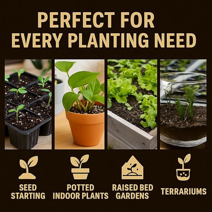 Horticultural Organic Vermiculite for Plants - Medium Grade - Natural Soil Additive for Gardening, Houseplants, Mushrooms, Potted Plants, Hydroponics, Terrariums (1 Quart)