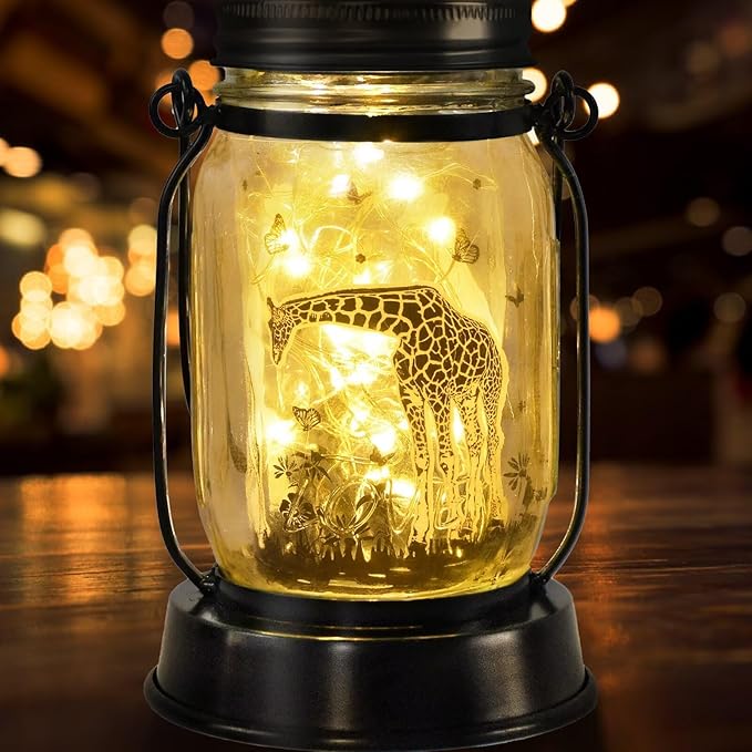kyoryuger Giraffe Gifts for Women/Men Giraffe Lovers Solar Lantern Mom Birthday, Mothers Day, Solar Garden Decoration Outside for Yard, Patio,Backyard,Porch, Torches